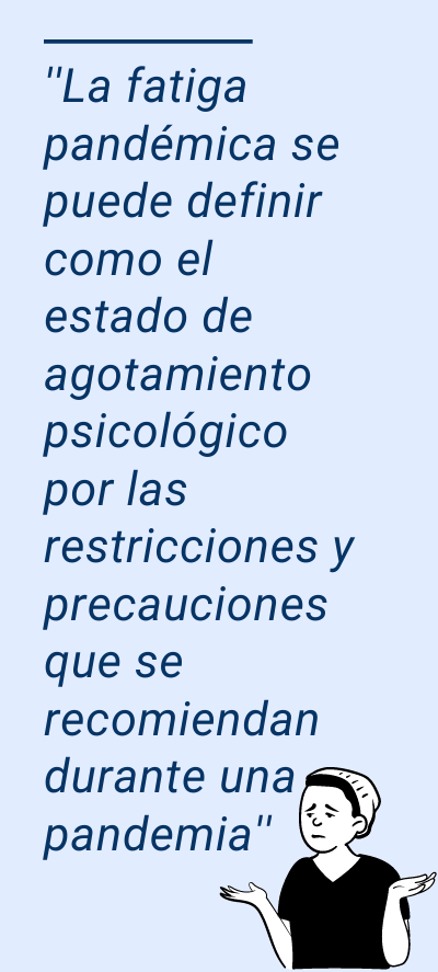 Fatiga pandémica : “estado de agotamiento psicológico por las restricciones y precauciones que se recomiendan durante una pandemia”