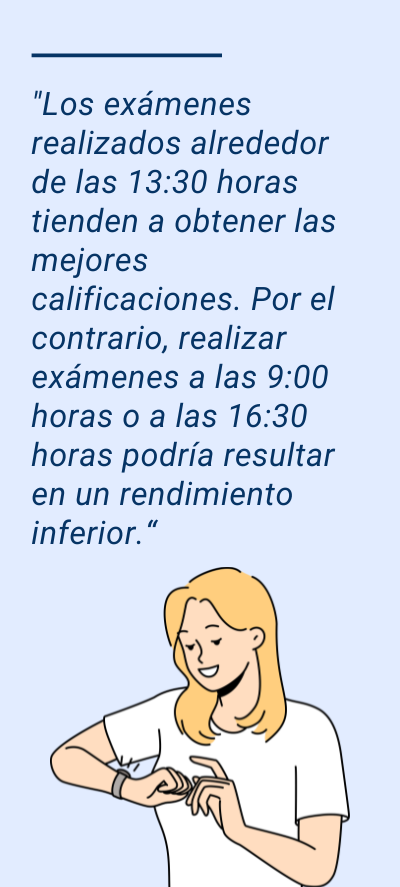 la mejor hora para hacer un examen